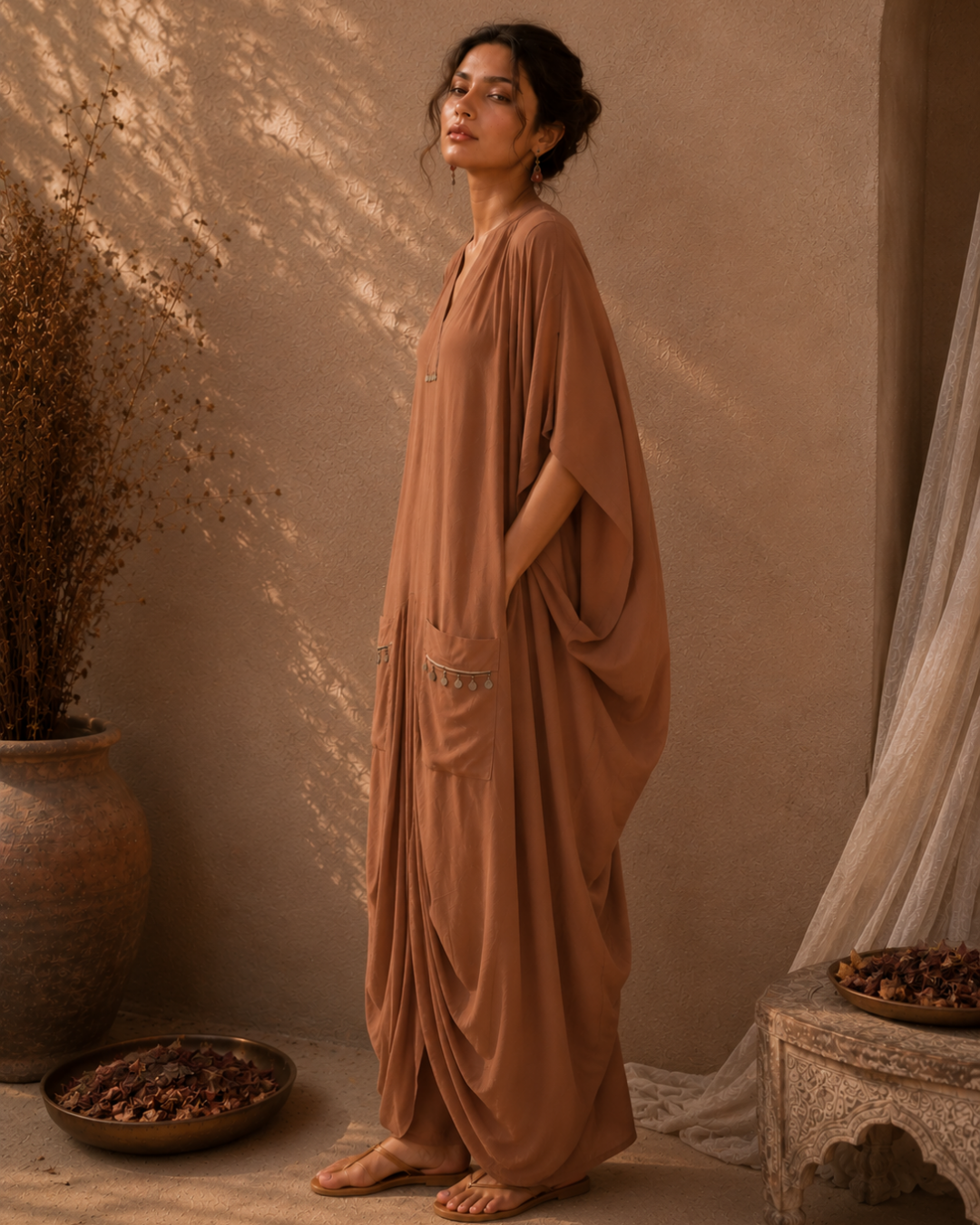 Desert Dune Cotton Kaftan Dress