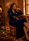Midnight Luxe Velvet & Leather Maxi Dress