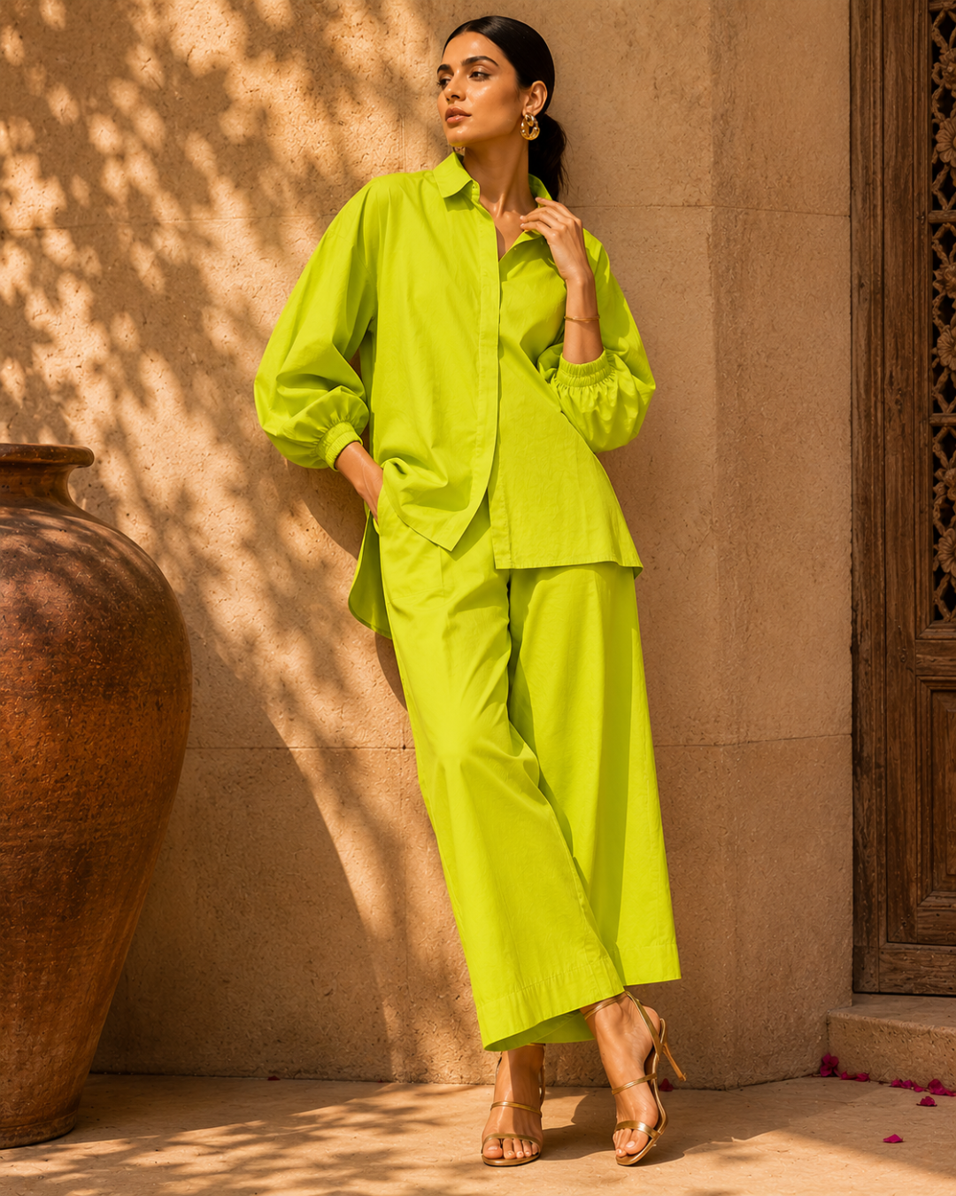 Lime Luxe Cotton Co-Ord Set