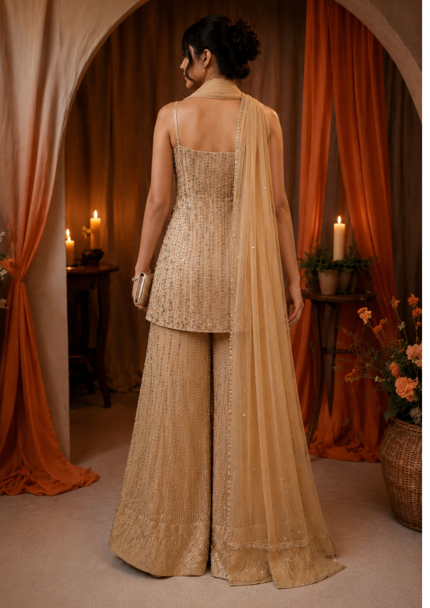Champagne Shimmer Suit Set