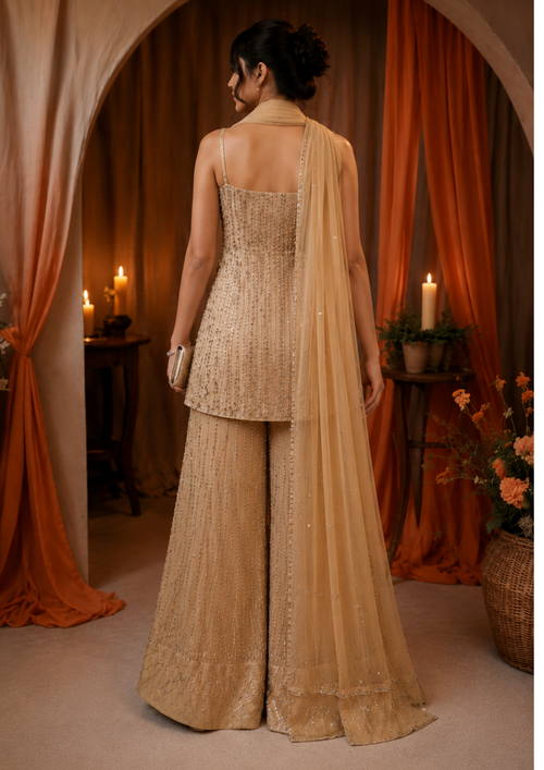 Champagne Shimmer Suit Set