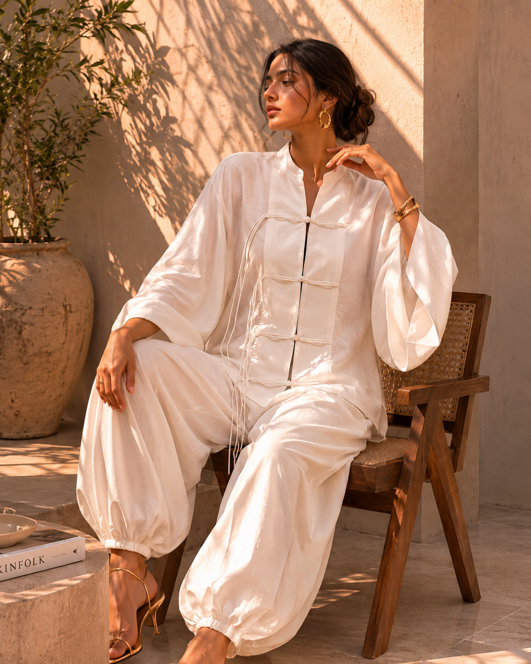 Ivory Serenity Muslin Cotton Co-Ord Set
