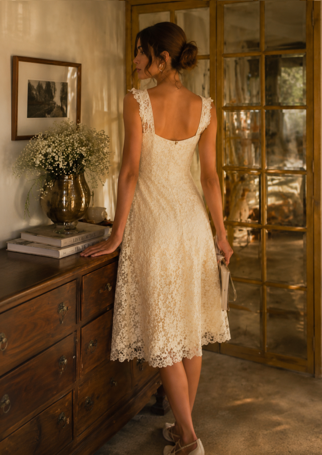 Ivory Blossom Cutwork Dress