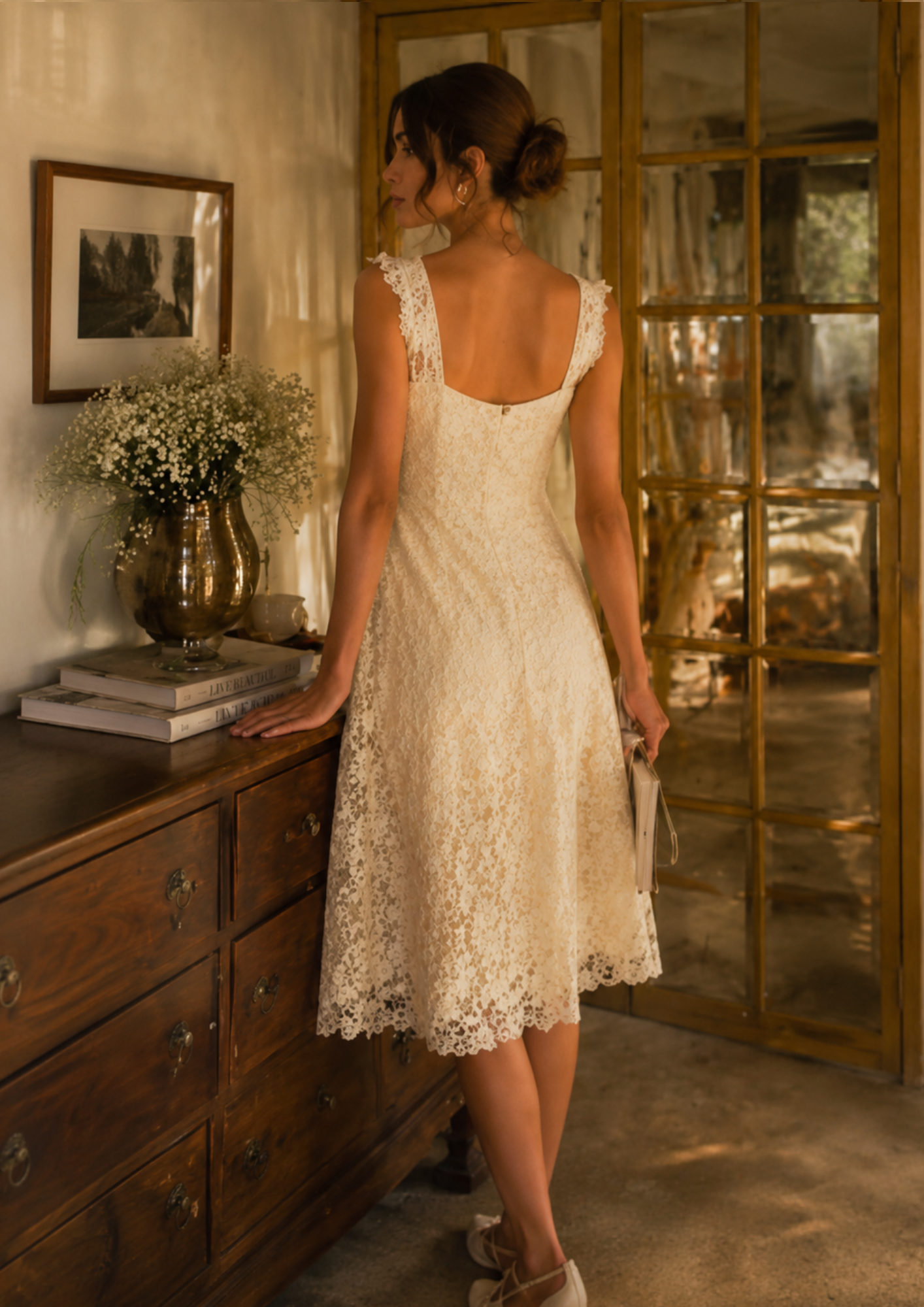 Ivory Blossom Cutwork Dress