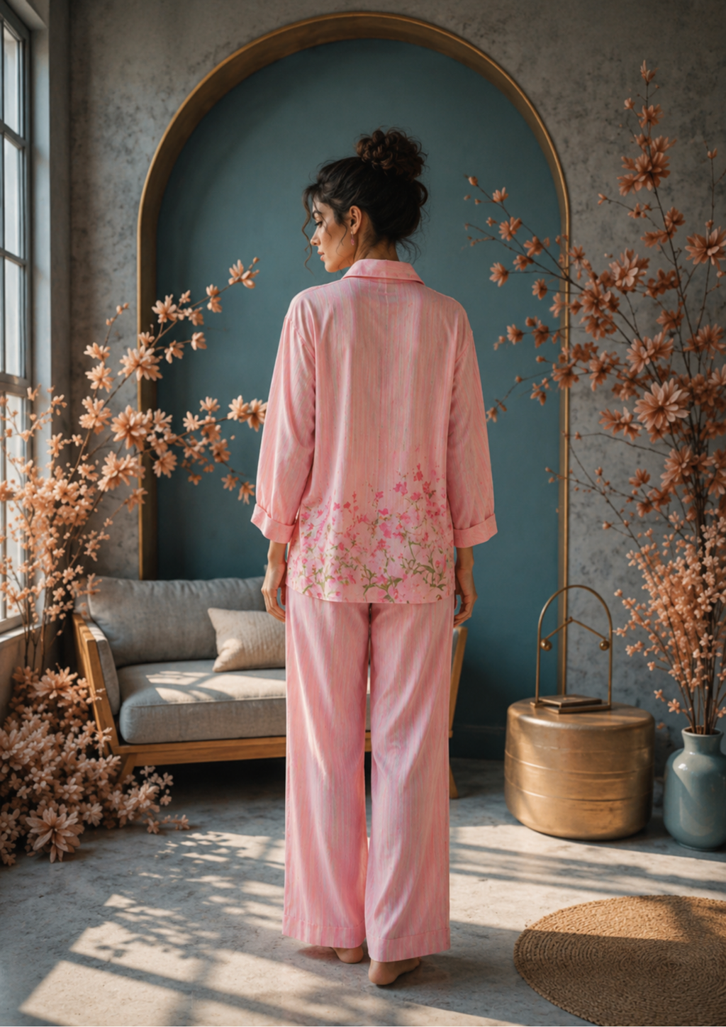 Blush Blossom Pure Chanderi Co-Ord Set