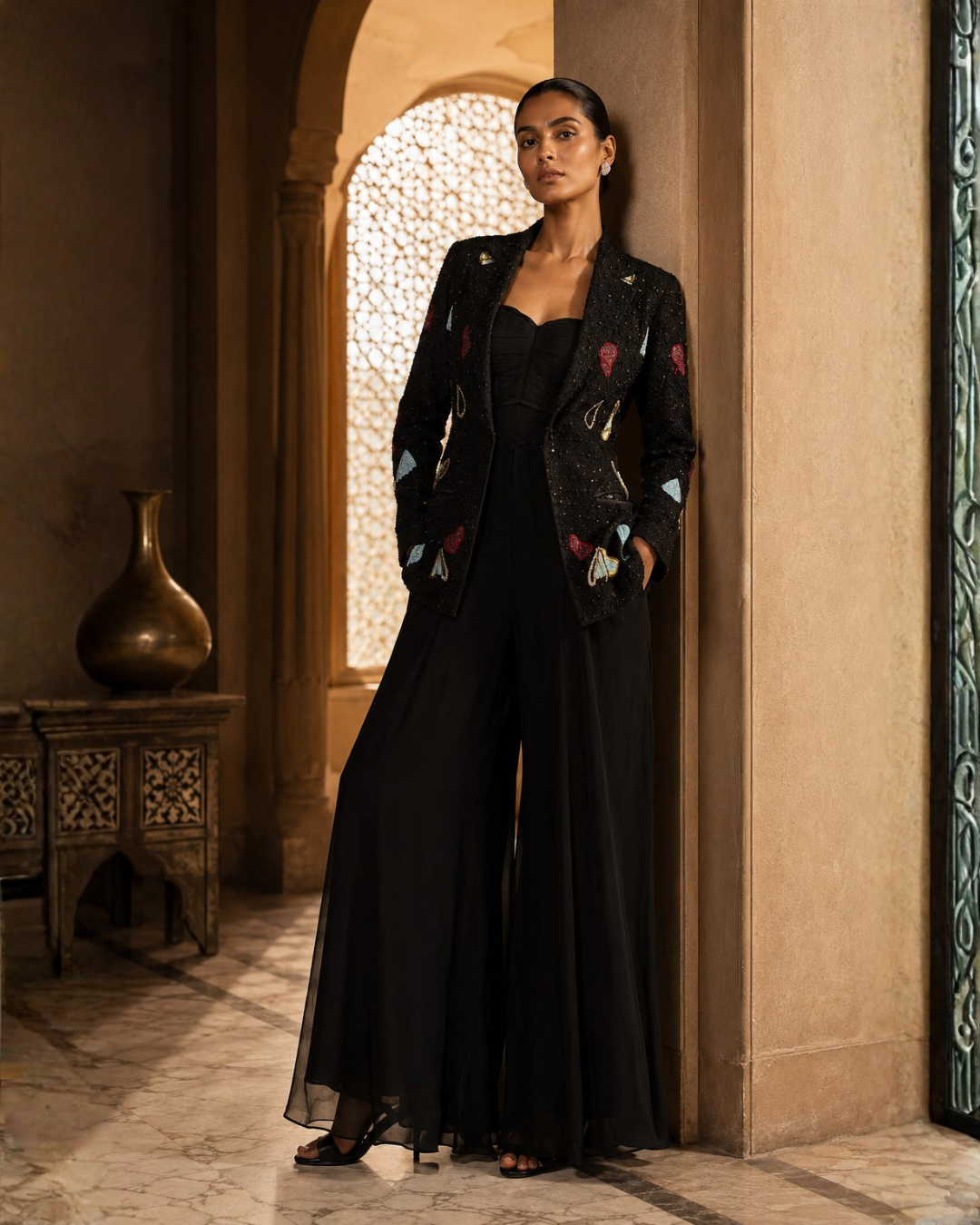 Midnight Muse Embellished Georgette Ensemble