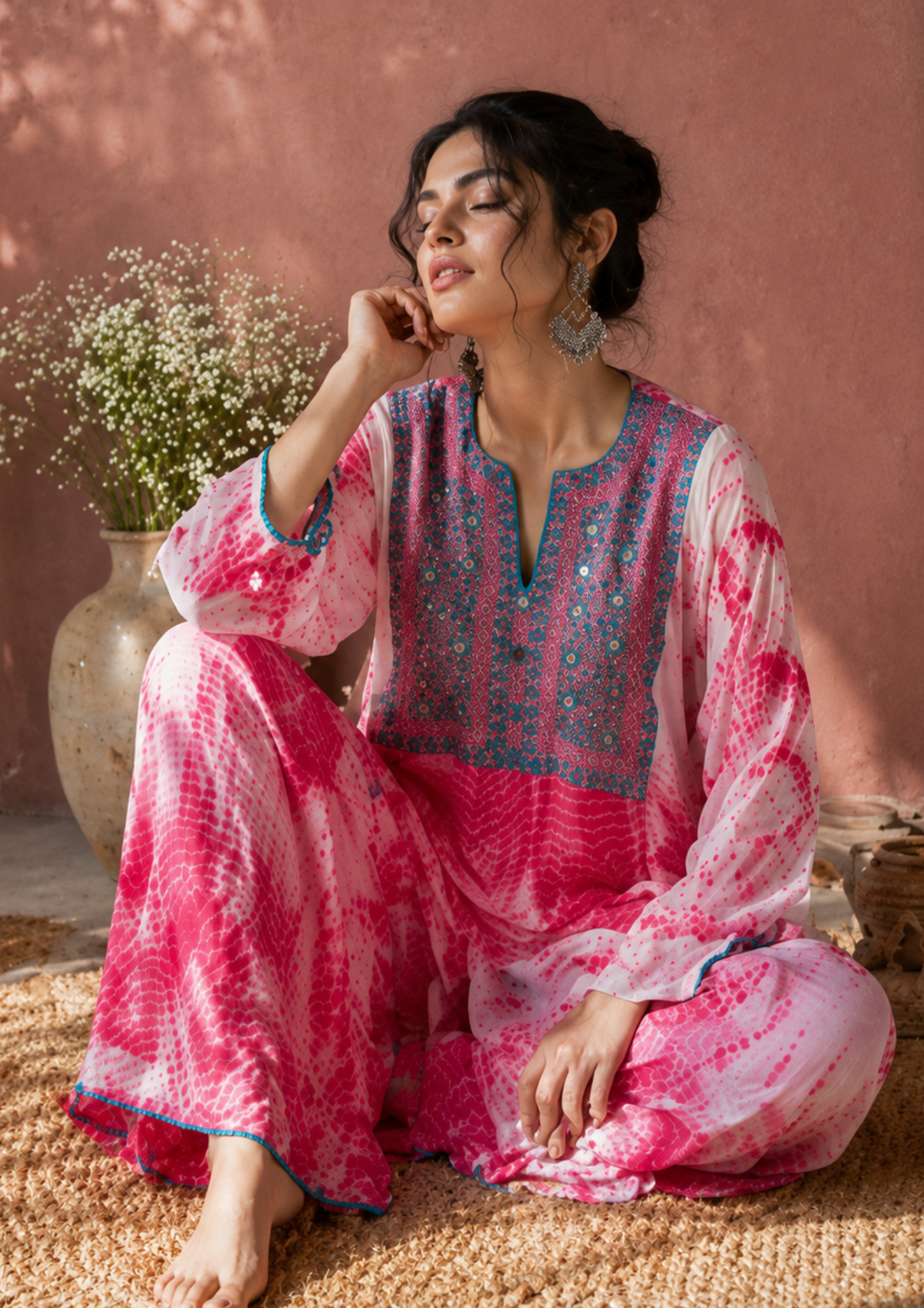 Fuchsia Breeze Georgette Co-Ord Set