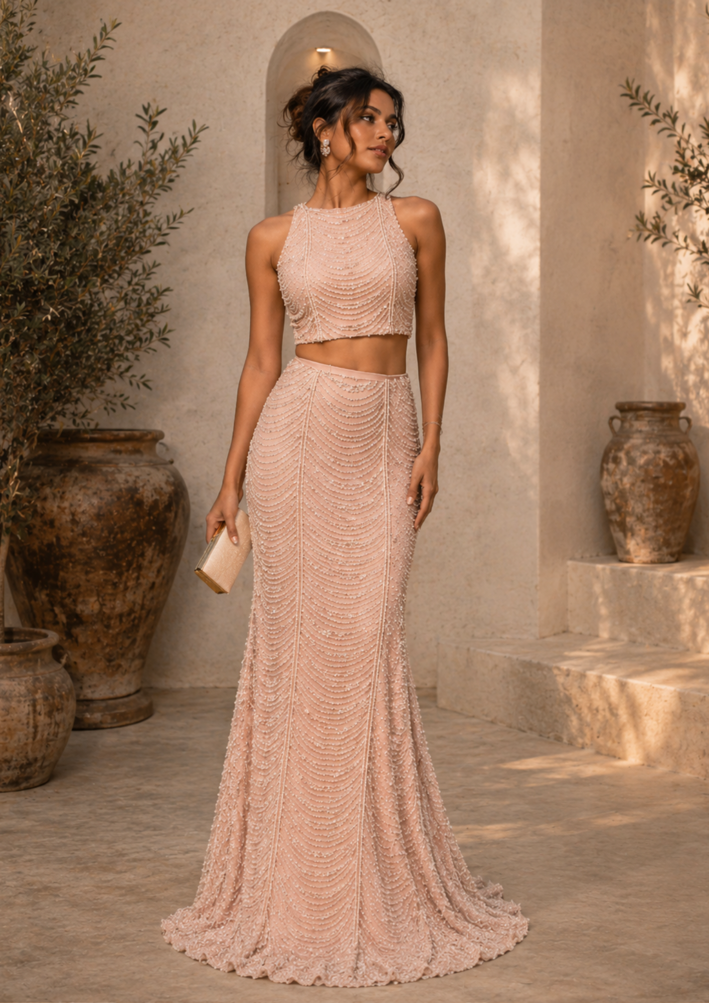 Blush Aurora Embellished Co-Ord Set