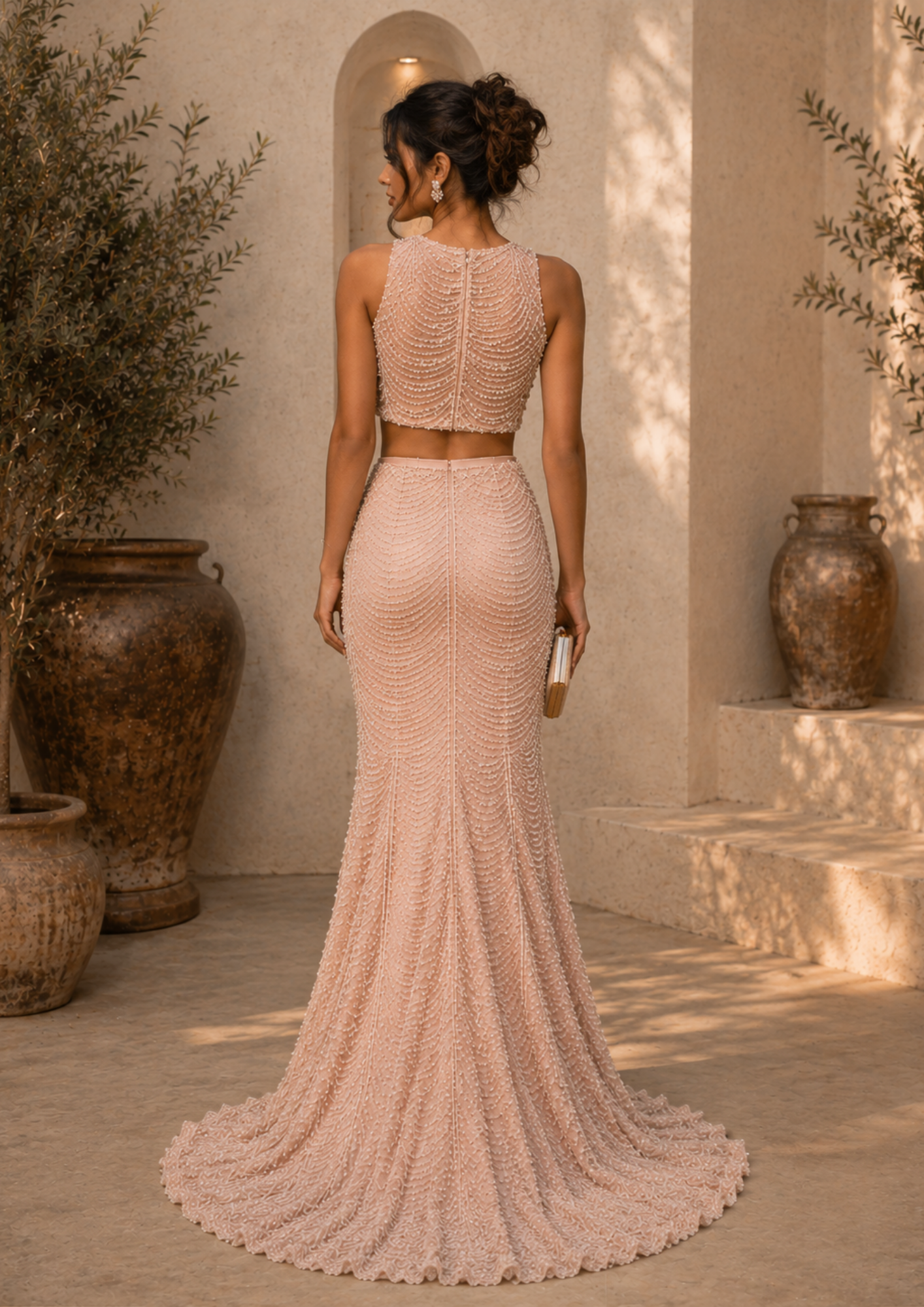 Blush Aurora Embellished Co-Ord Set
