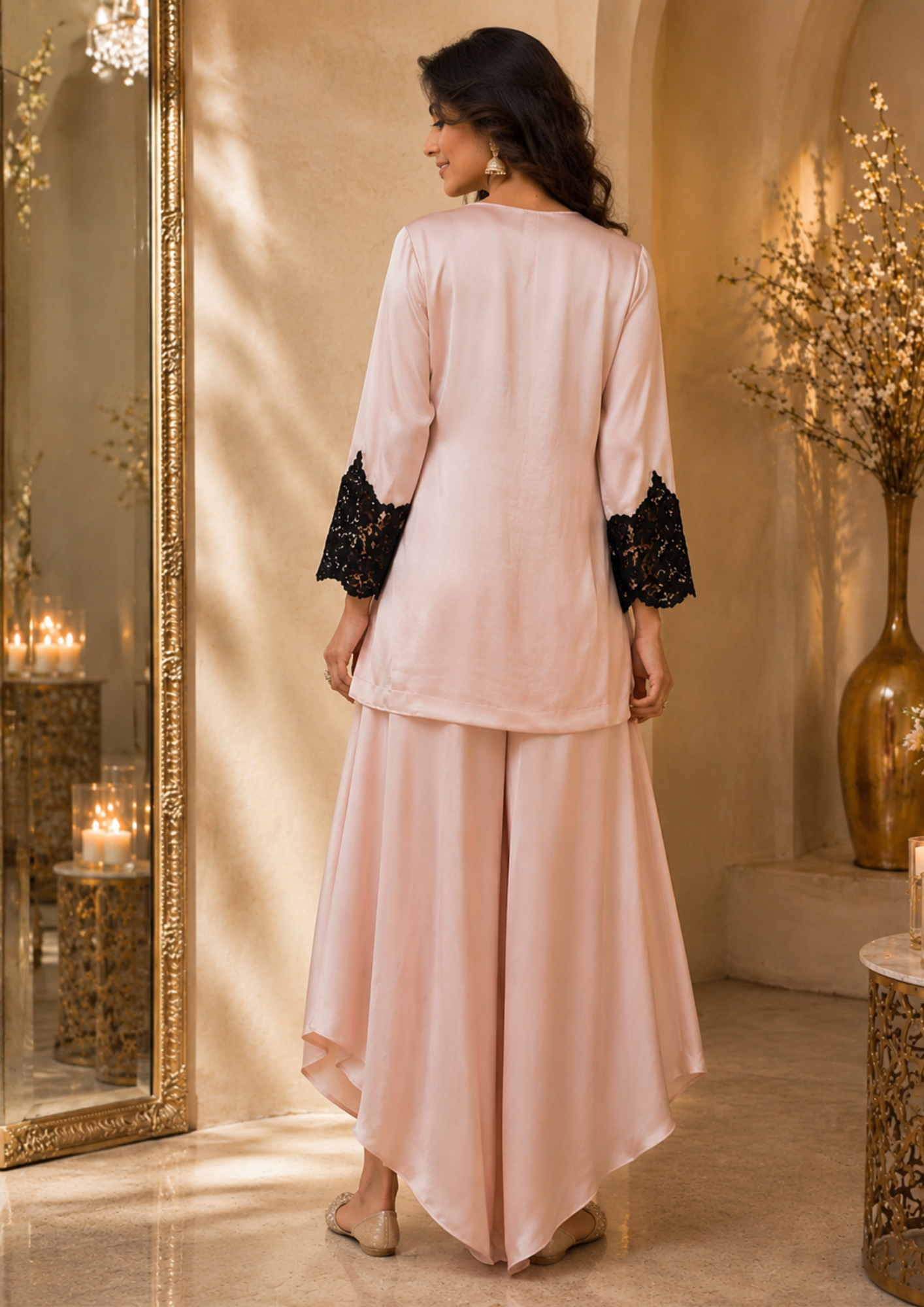 Blush Pink Satin Co-Ord Set