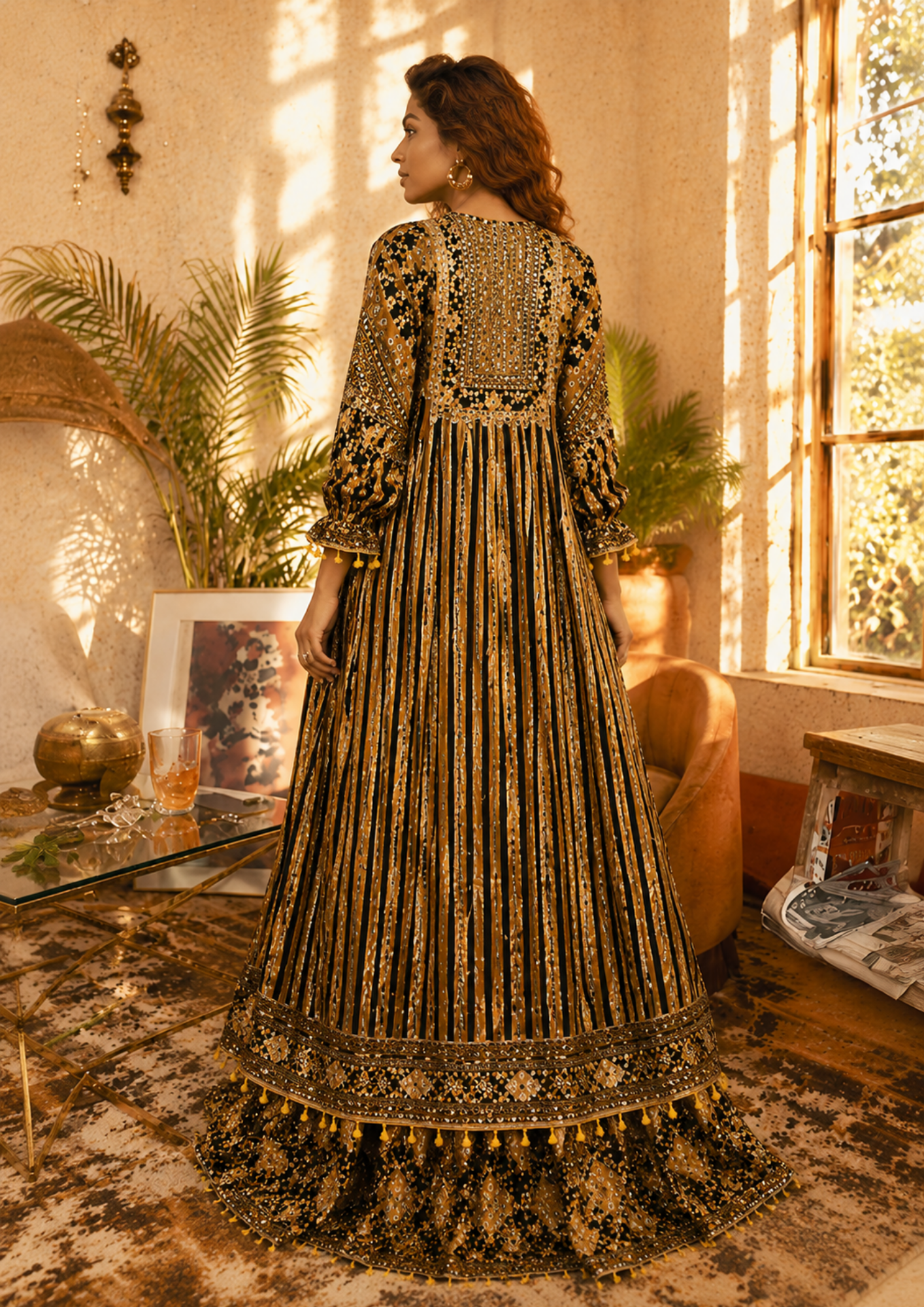 Midnight Gold Muslin Ensemble