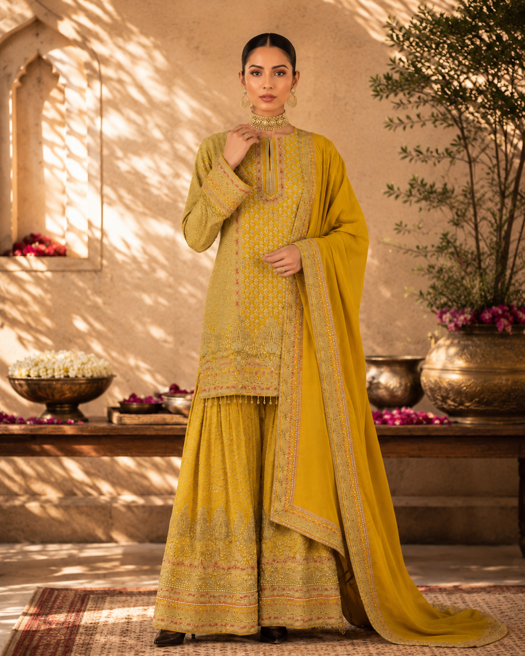 Sunlit Zari Sharara Set