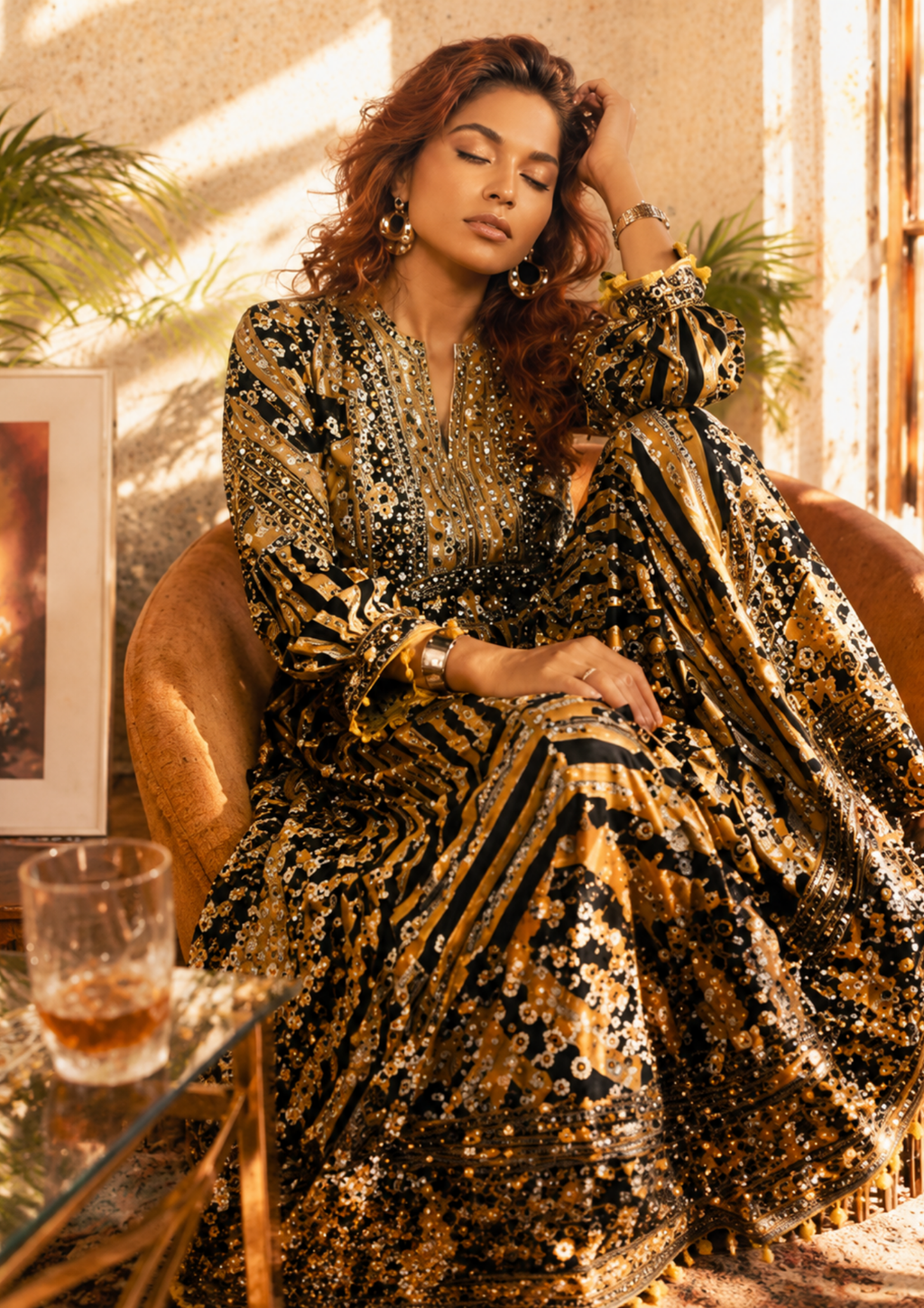 Midnight Gold Muslin Ensemble