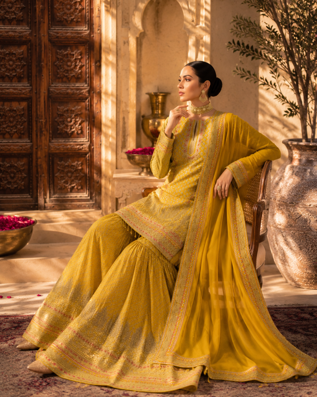 Sunlit Zari Sharara Set