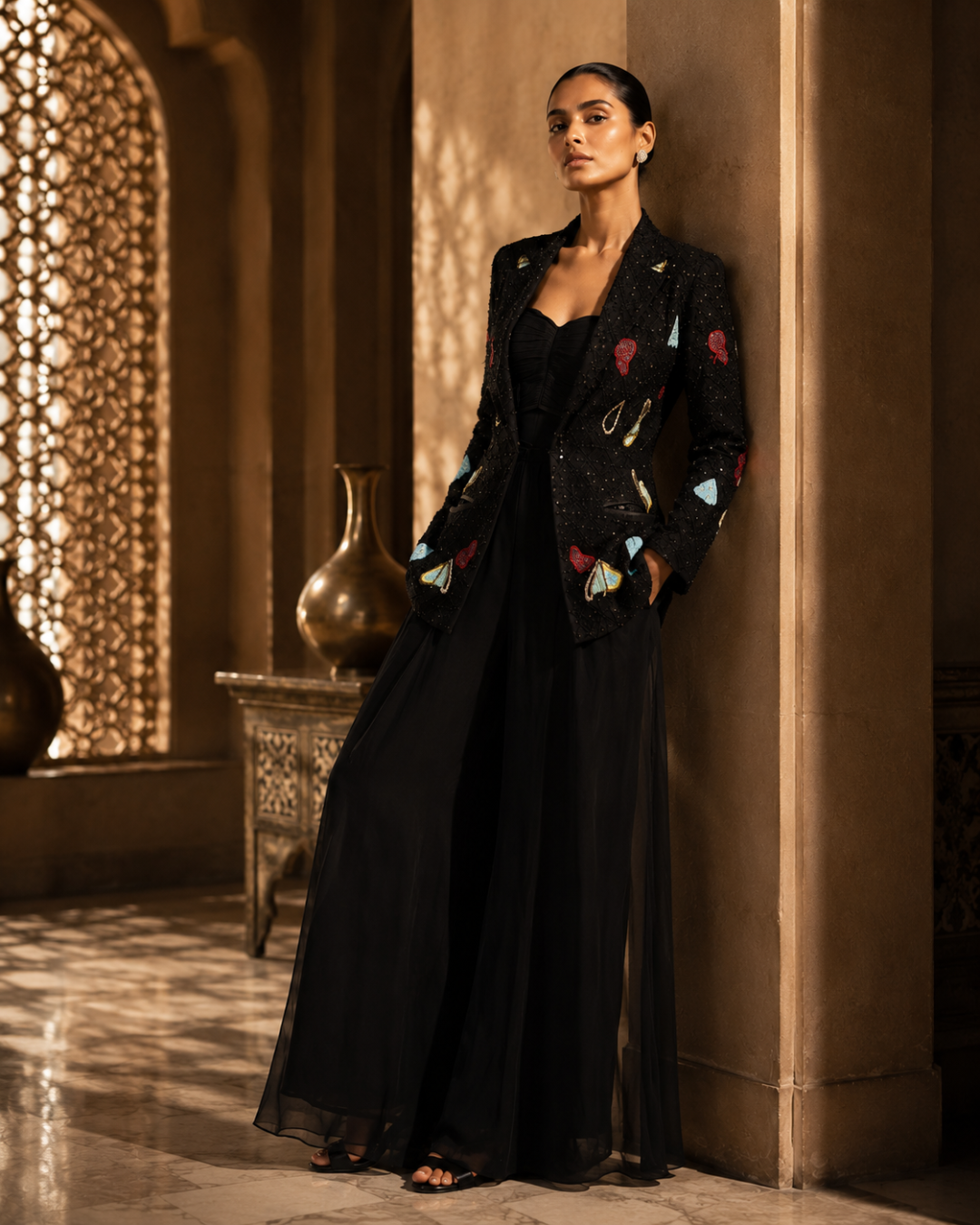 Midnight Muse Embellished Georgette Ensemble