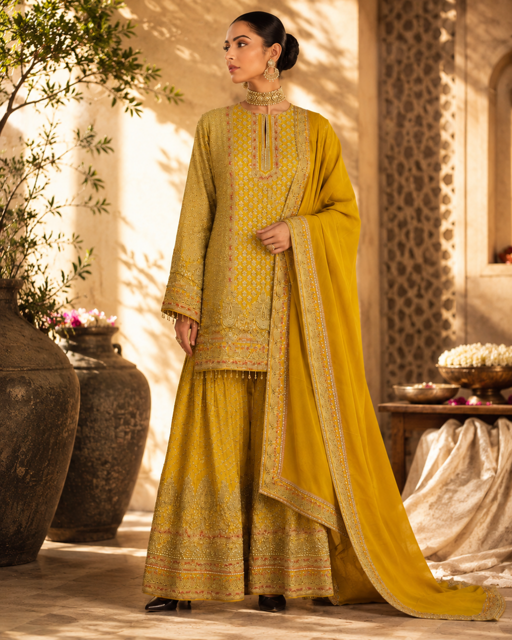 Sunlit Zari Sharara Set