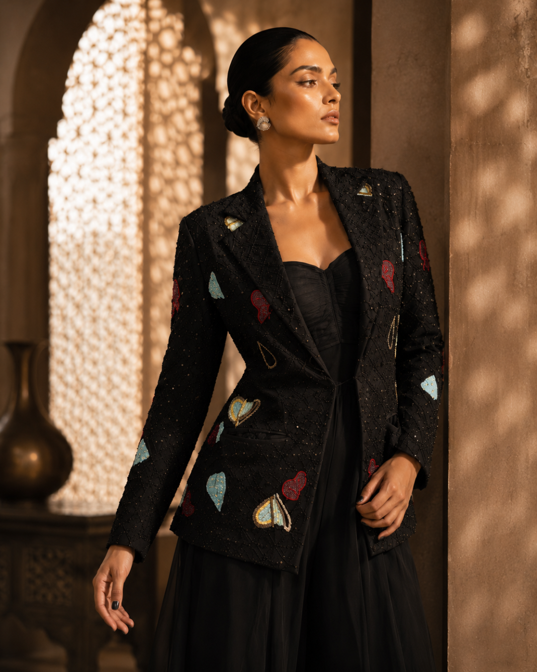 Midnight Muse Embellished Georgette Ensemble