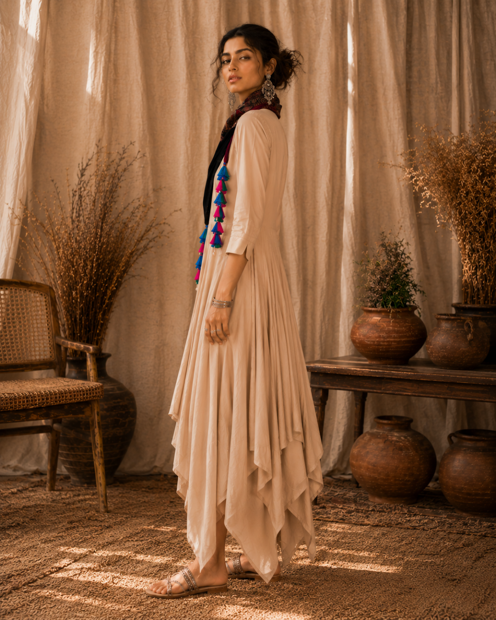 Bohemian Tassel Cascade Dress