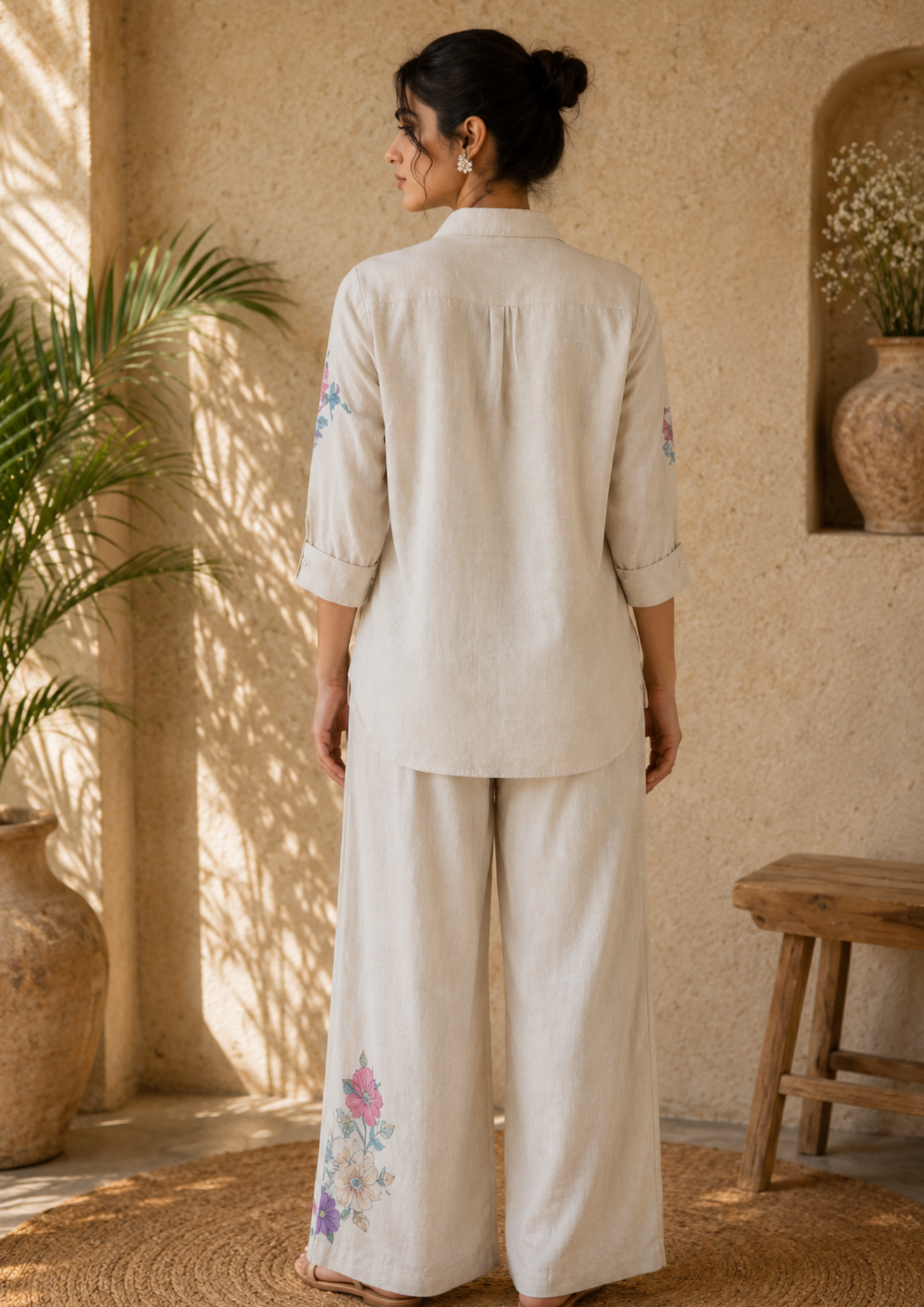 Ivory Bloom Muslin Cotton Co-Ord Set