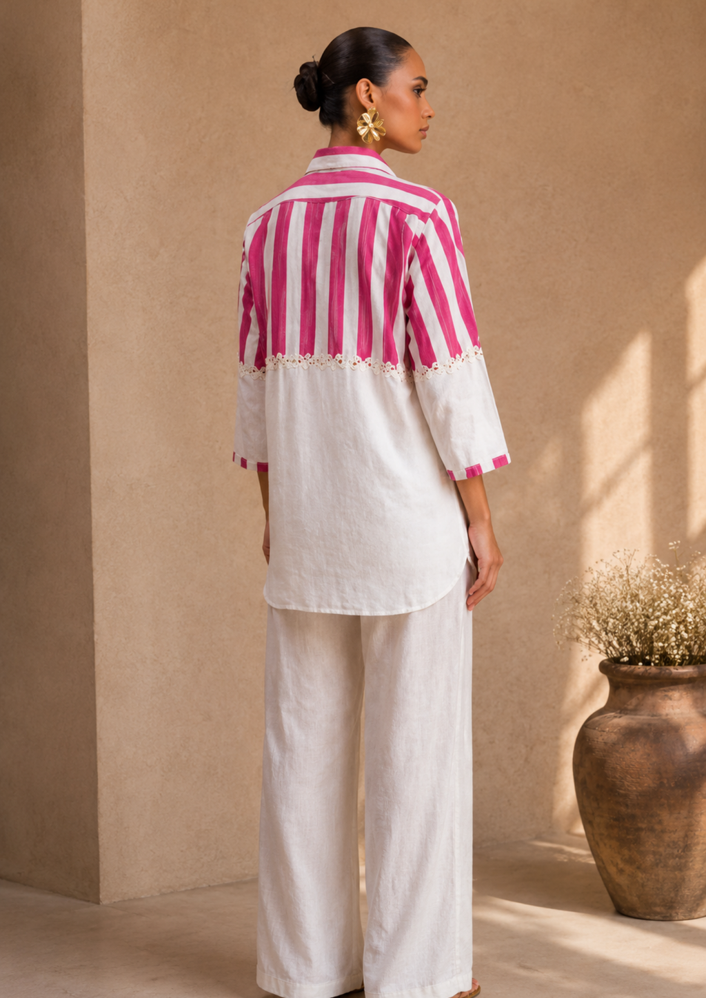 Fuchsia Bloom Embroidered Co-Ord Set