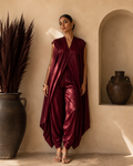 Bordeaux Drape Armani Satin Jumpsuit