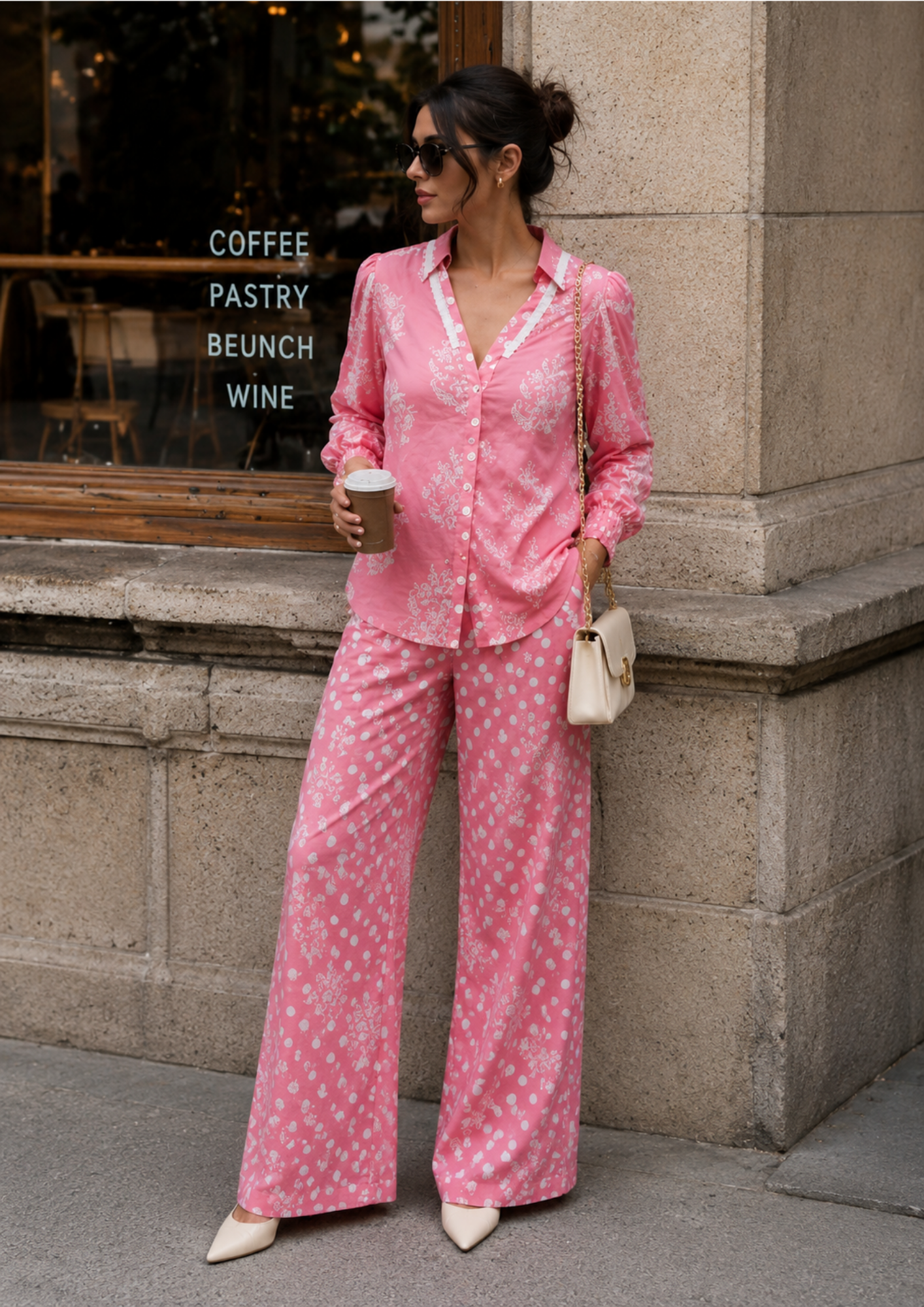 Pink Blossom Cotton Co-Ord Set