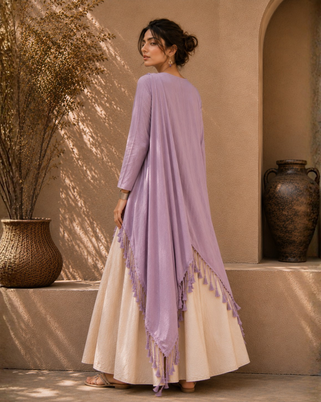 Lavender Mist Cotton Kurta Set