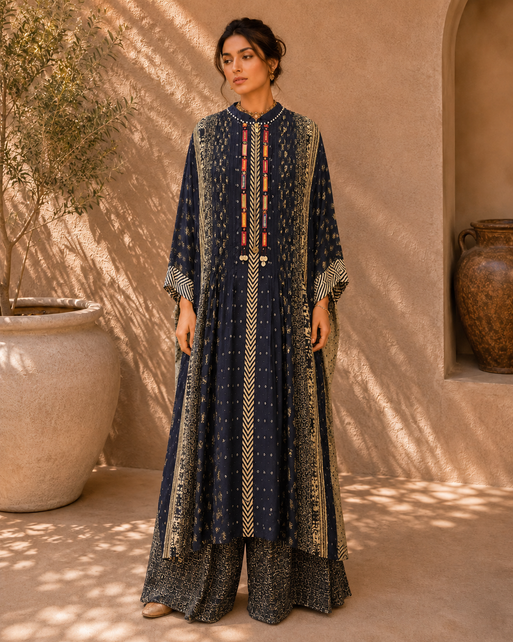 Midnight Noir Kaftan Set