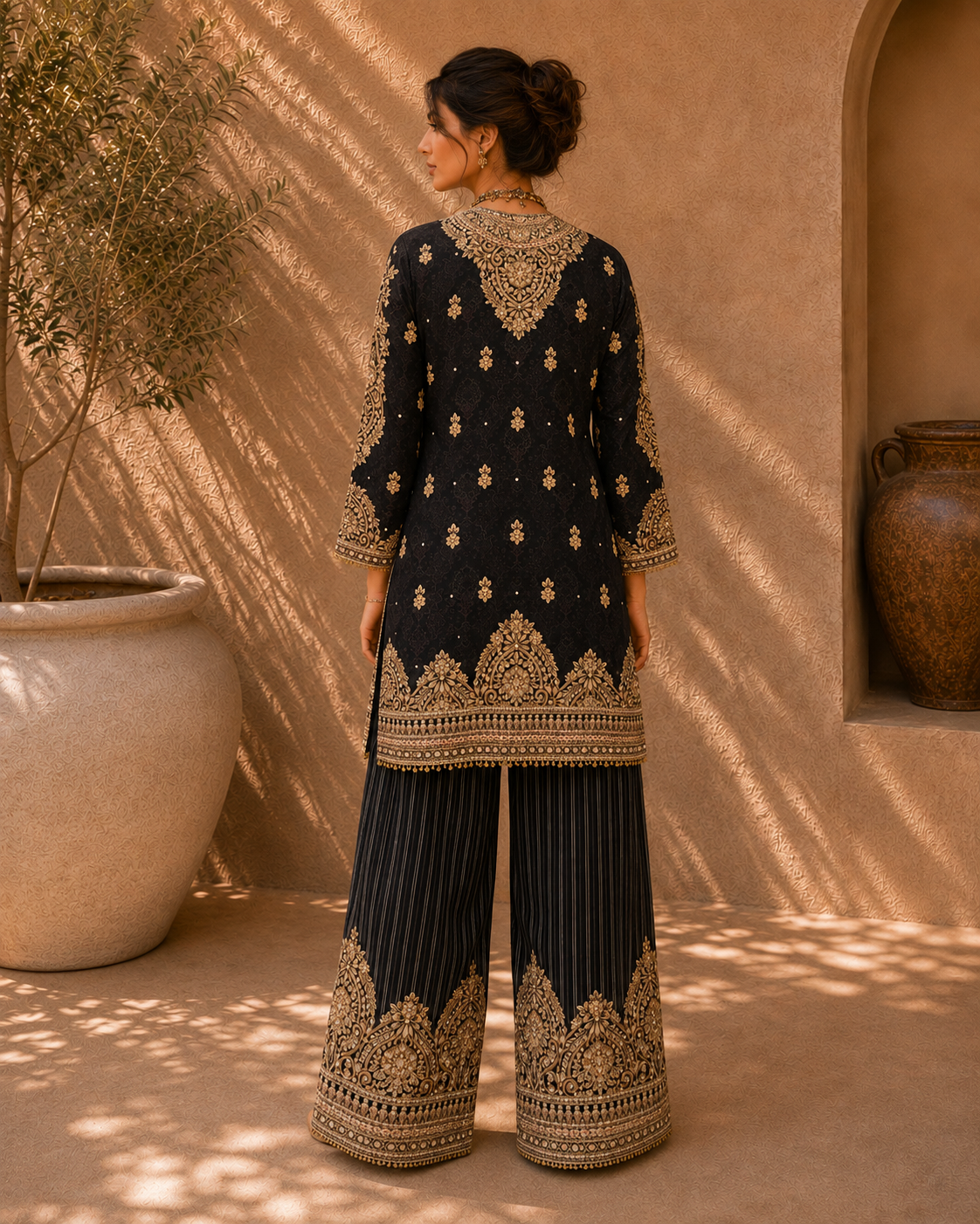 Midnight Gold Embroidered Suit