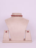 Royal Ruby & Black Enamel Choker Necklace Set