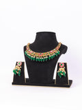 Royal Emerald & Ruby Meenakari Hasli Necklace Set