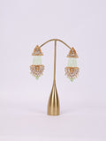 Royal Mint Green Kundan Multi-Strand Chandelier Earrings