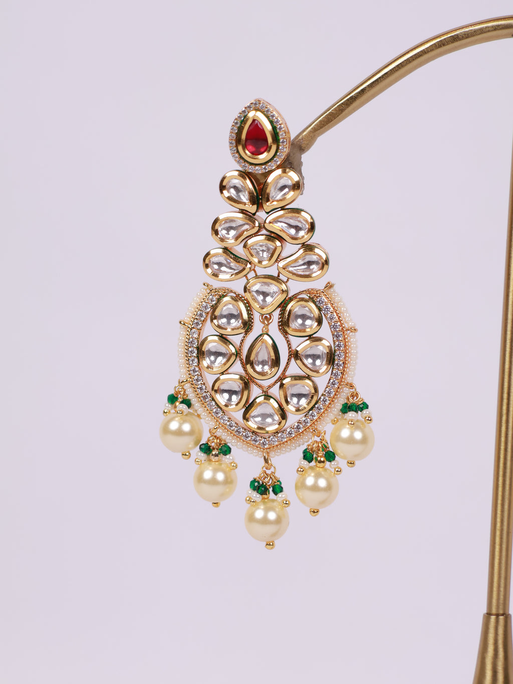 Royal Kundan Teardrop Pearl Chandelier Earrings