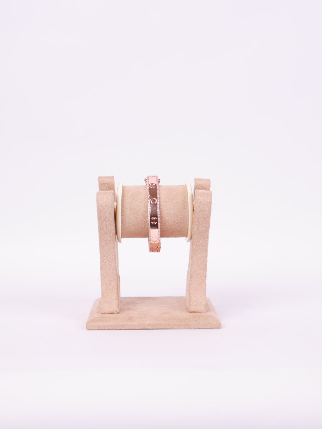 Elegant Rose Gold Pavé Screw-Motif Bracelet