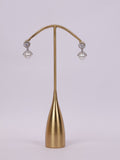 Geometric Halo Pearl Drop Earrings