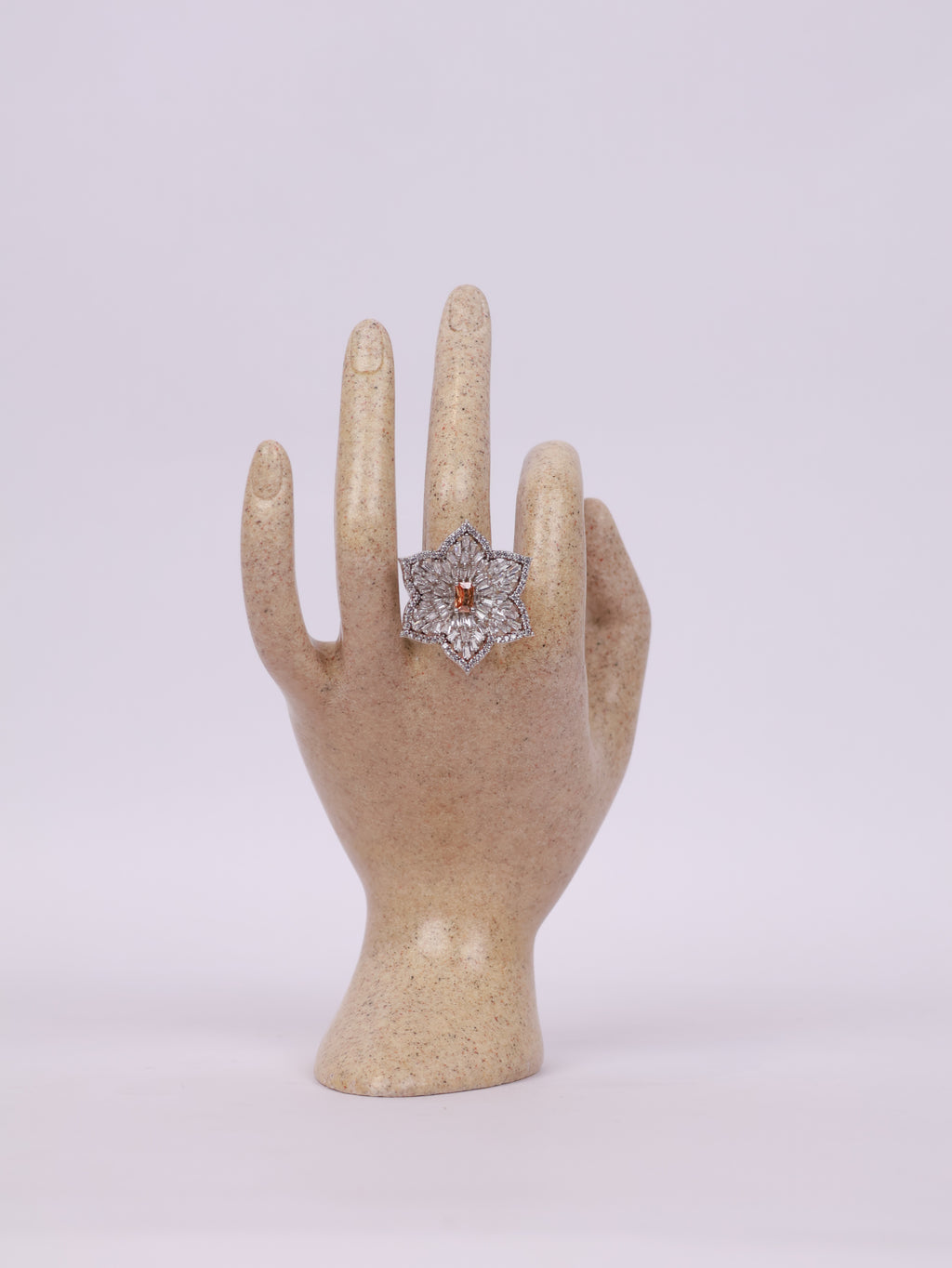 Radiant Floral Starburst Statement Ring