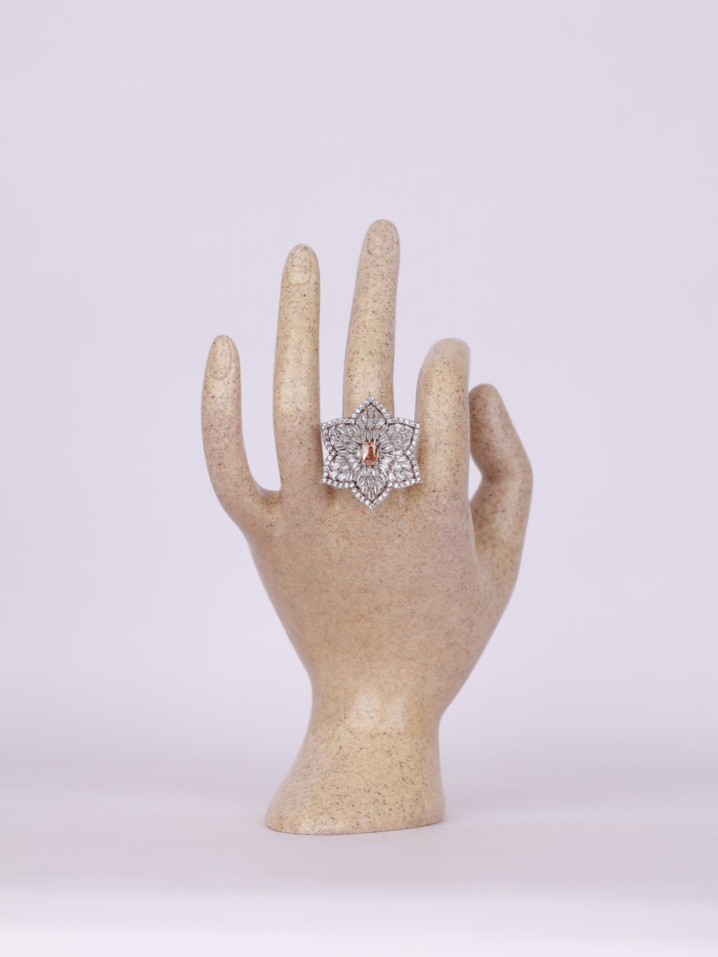 Radiant Floral Starburst Statement Ring