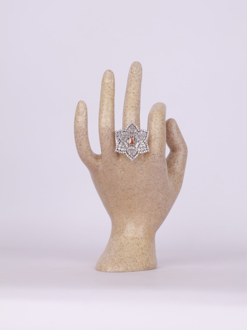Radiant Floral Starburst Statement Ring
