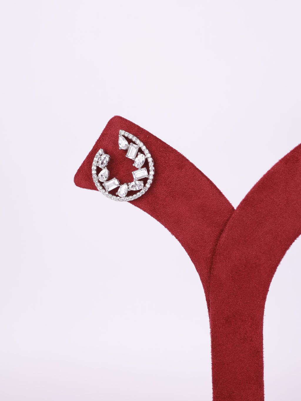 Sparkling Teardrop Open-Hoop Earrings