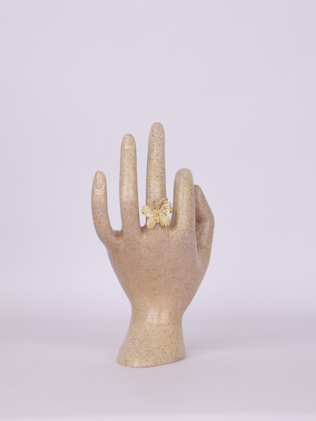 Textured Golden Butterfly Statement Ring