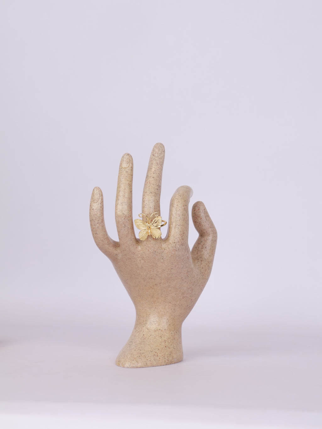 Textured Golden Butterfly Statement Ring