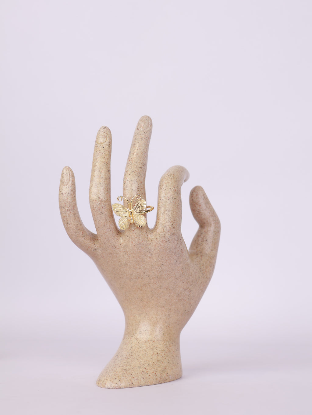 Textured Golden Butterfly Statement Ring