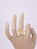 Textured Golden Butterfly Statement Ring