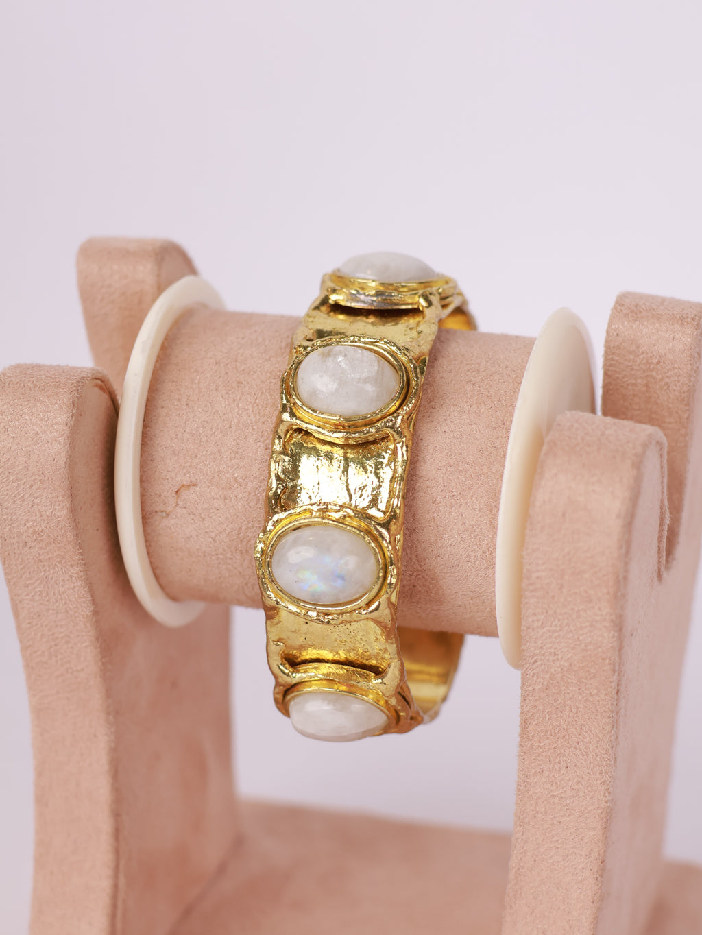 Raw Elegance Moonstone Hammered Cuff
