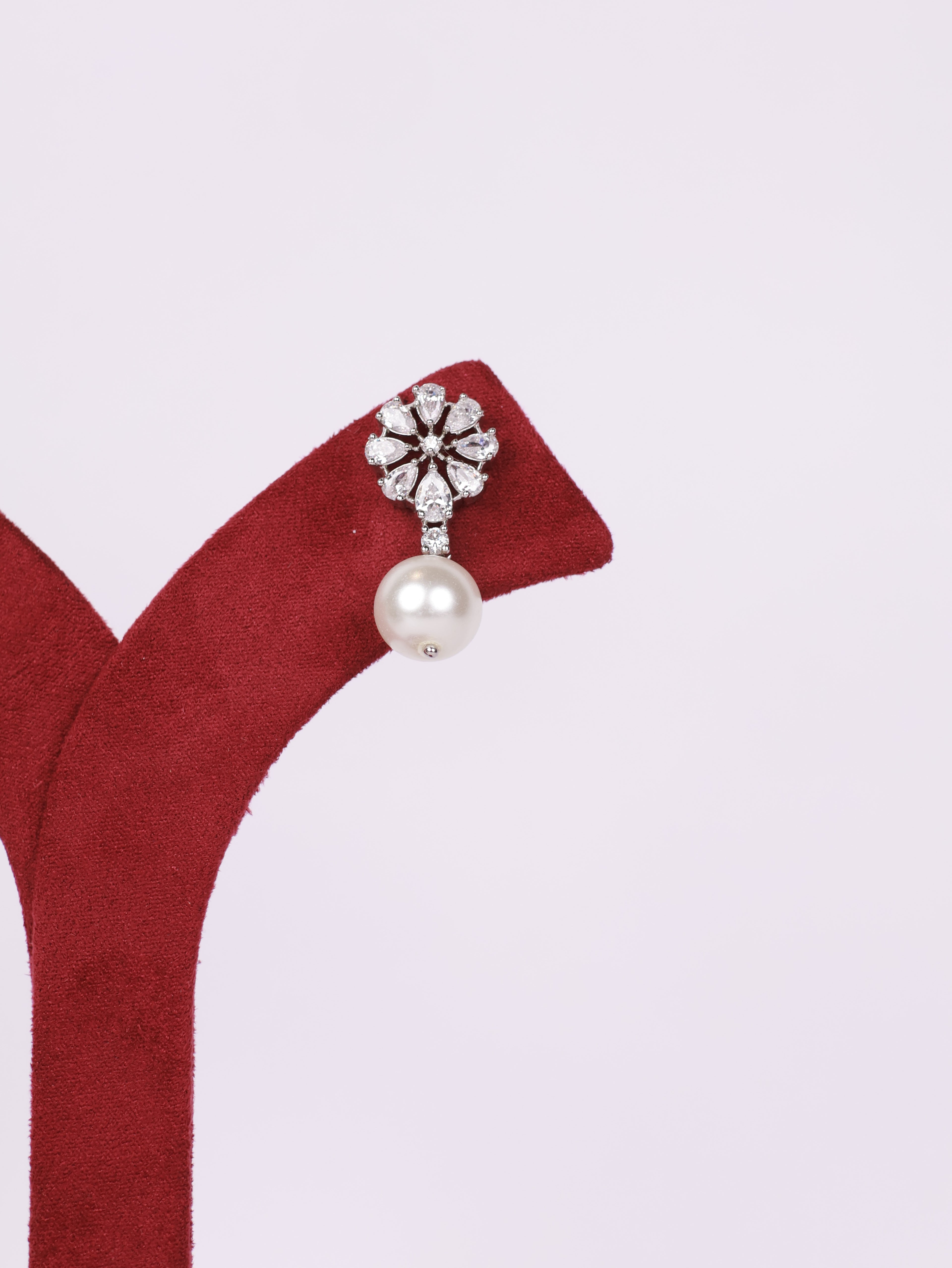 Luminous Floral Pearl Drop Earrings