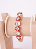 Royal Ruby Bead & Kundan Bangle Bracelet