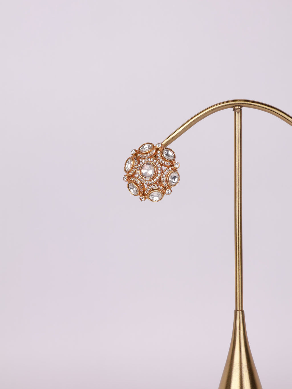 Royal Kundan Polki & Pavé Dome Stud Earrings