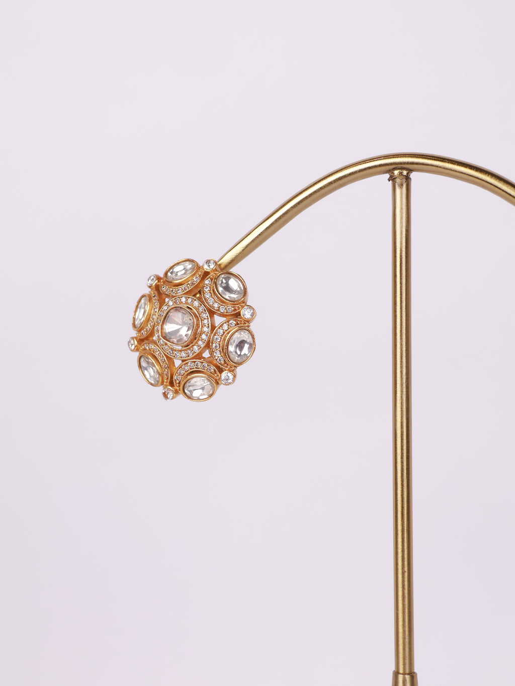 Royal Kundan Polki & Pavé Dome Stud Earrings