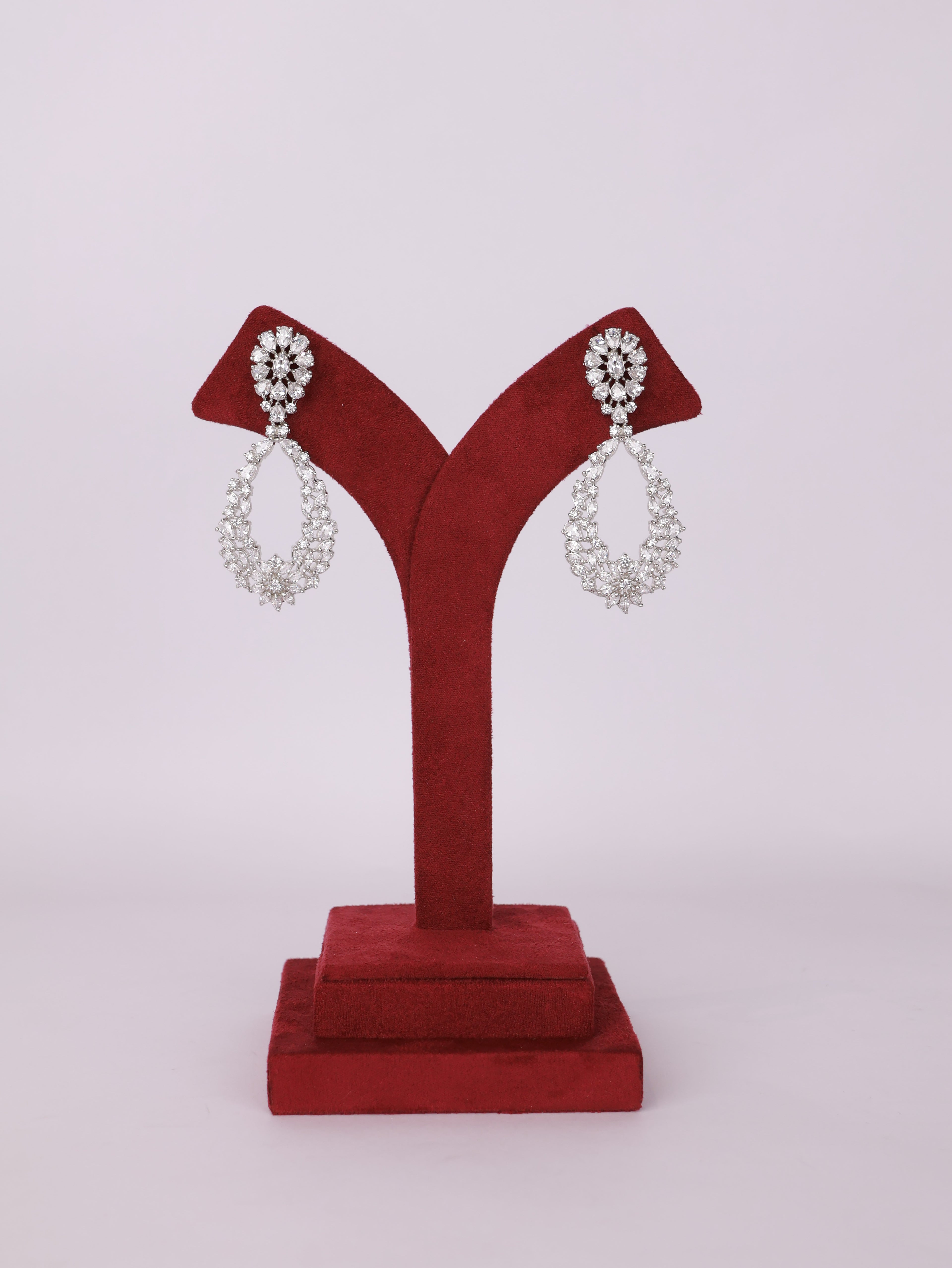 Royal Marquise Cluster Open Teardrop Earrings