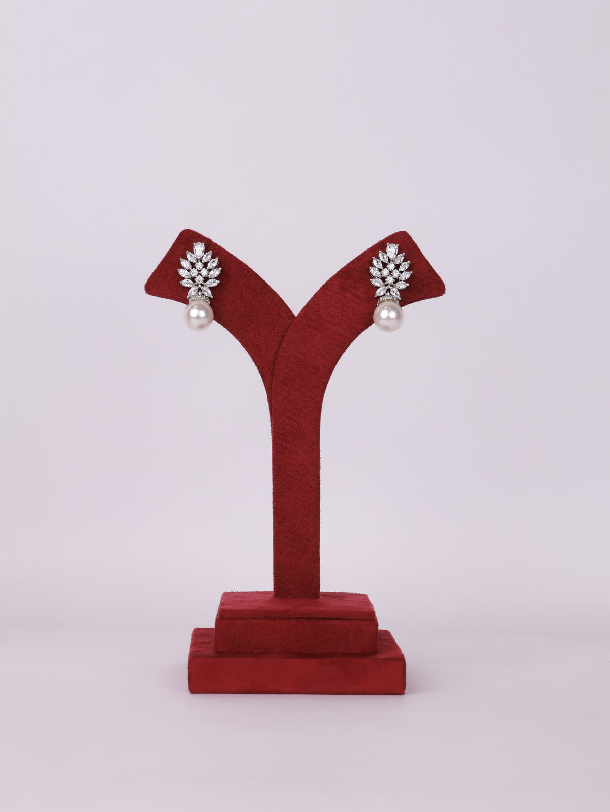 Royal Marquise Cluster Leaf & Pearl Drop Earrings